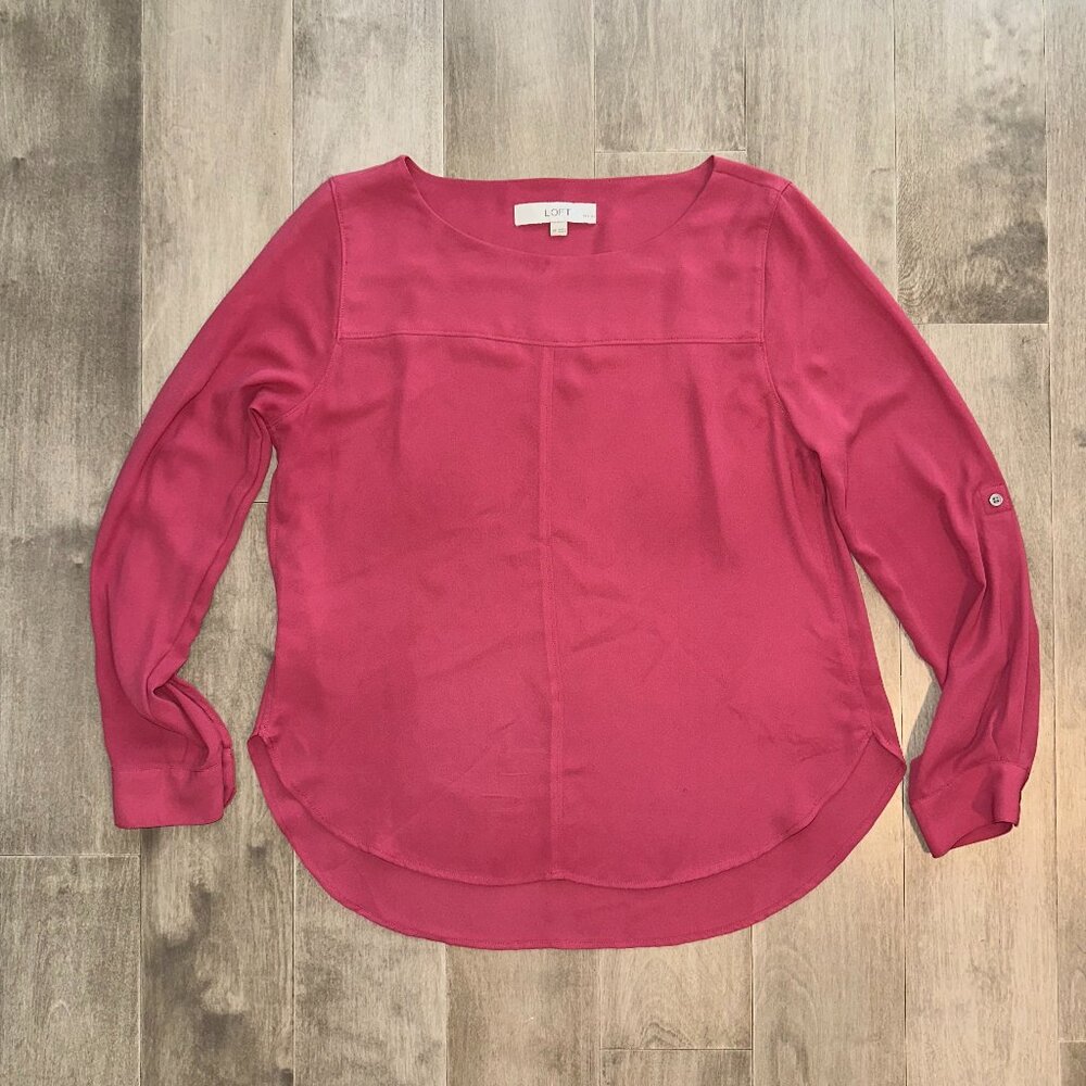 Loft Pink Blouse Sz M